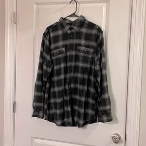 Mens Large Black and Grey Flannel